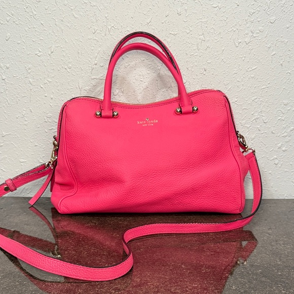 Kate Spade New York Audrey Charles Street Strawfroyo Pink Satchel Crossbody - Picture 2 of 16